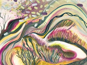 Adiron, Pomegranate, Mustard, and Straw (New Large Abstract Landscape in Oil)