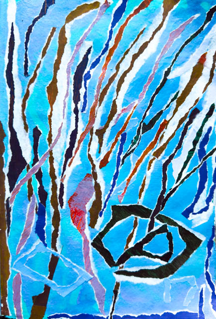 Ripped White-edged Elements in Collage, Sketchbook ideas #21