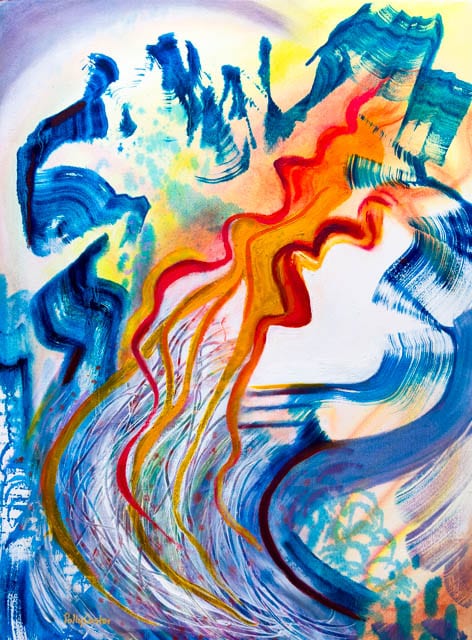 Sunset over the Gulf of Mexico, painting by Polly Castor