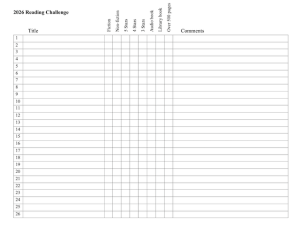 Reading Challenge 2026