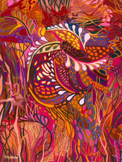 Dancing Seed Pods, painting by Polly Castor