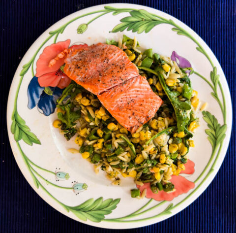 Pasta Salad with Asparagus, Corn, and snap peas recipe