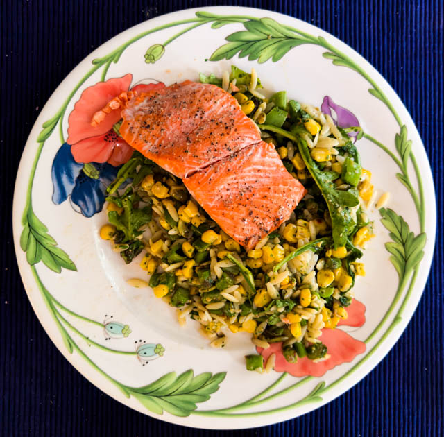 Pasta Salad with Asparagus, Corn, and snap peas recipe