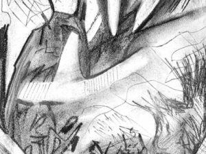 Four Abstract Charcoal Drawings