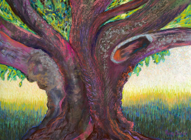 Laudholm Copper Beech, painting by Polly Castor
