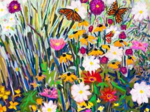 Monhegan Butterfly Garden (New Floral Painting in Pastel)
