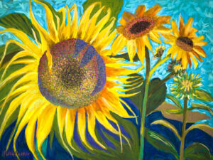 Monhegan Sunflowers (New Painting in Pastel)