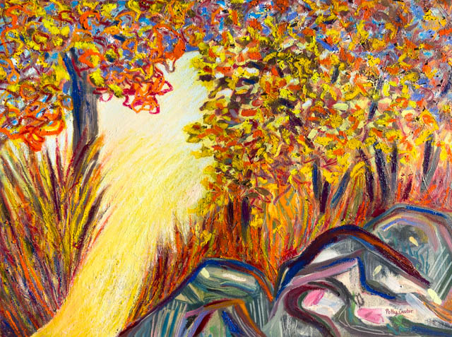 Into the Autumn Field, new landscape in oil by Polly Castor